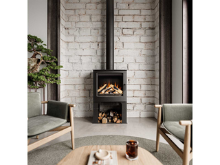 Elektrische kachel Mendip, Woodland Electric, Zwart